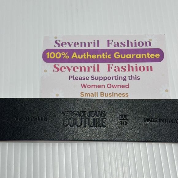 Versace Jeans Couture Belt 100/ 40/ L White Genuine Leather Gold Buckle NWT